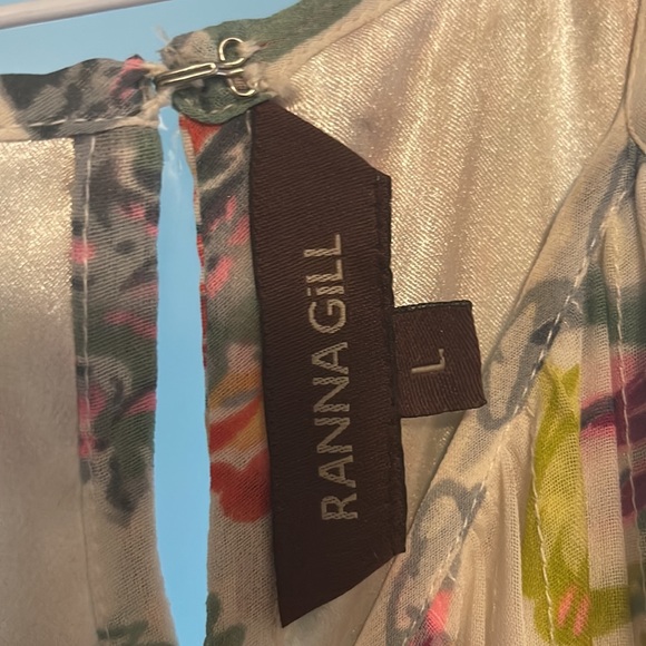 Anthropologie Ranna Gill Size large Floral Dress with Crochet - Picture 3 of 3